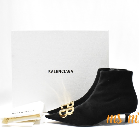 NIB Balenciaga Velvet BB Knife Knit Point Toe boot - Picture 1 of 8